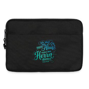 Bibelvers Lettering Design: Ich aber und mein Haus - Laptoptasche 13" - Schwarz - Vorne