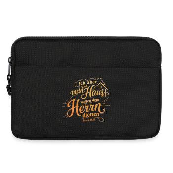 Bibelvers Lettering Design: Ich aber und mein Haus - Laptoptasche 13" - Schwarz - Vorne