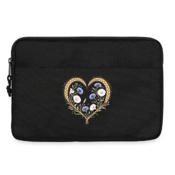 Wheat Heart Cornflower Morning Glory Flowers Nature Motif - Laptop bag 13" - black - Front