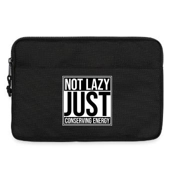 Not Lazy Just Conserving Energy Funny Lazy Saying - Laptop bag 13" - black - Front