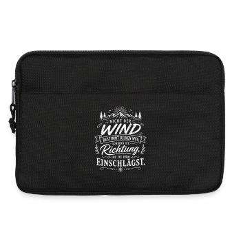Richtung statt Wind – Deine Wegführung - Laptoptasche 13" - Schwarz - Vorne