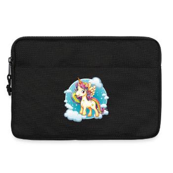Regenbogen Einhorn Wolkenzauber - Laptoptasche 13" - Schwarz - Vorne