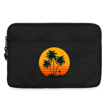 Palmiers au cercle du coucher du soleil - Sacoche pour ordinateur portable 13 pouces - noir - Devant