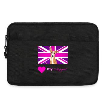 PURPLEWHIPPET (Rosa Text, Lebendig) - Laptoptasche 13" - Schwarz - Vorne