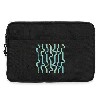 Bandes ondulées ondulées L rayures L Bleu vert - Sacoche pour ordinateur portable 13 pouces - noir - Devant