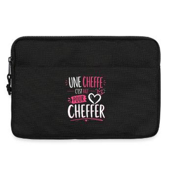 Une cheffe humour femme leader girl power - Sacoche pour ordinateur portable 13 pouces - noir - Devant