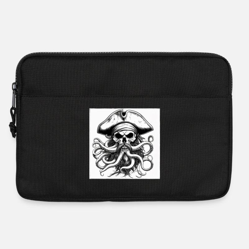 Piratenschädel und Oktopus-Tinte - Laptoptasche 13" - Schwarz