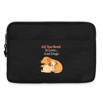 Tout ce qu’il vous faut, c’est de l’amour et des chiens – des chiens mignons - Sacoche pour ordinateur portable 13 pouces - noir - Devant