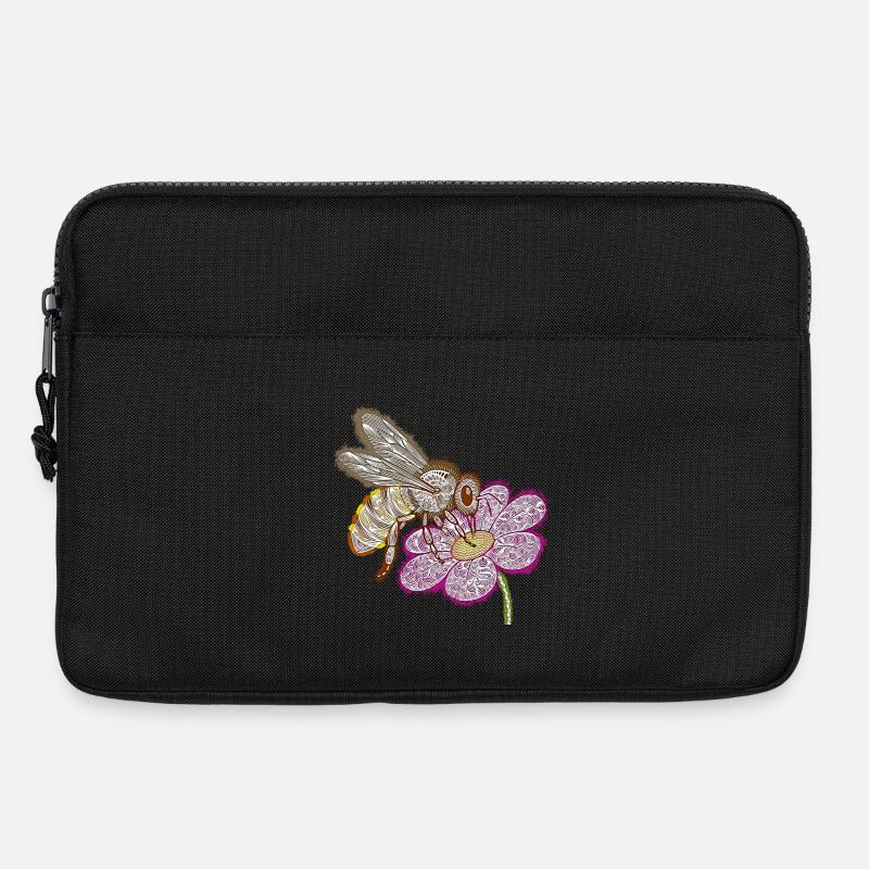 Zentangle Bee - Laptop bag 13" - black