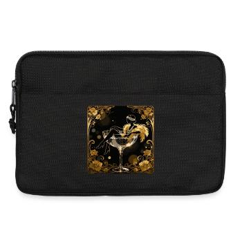 Goldene Eleganz: Flapper Girl im Glas - Laptoptasche 13" - Schwarz - Vorne