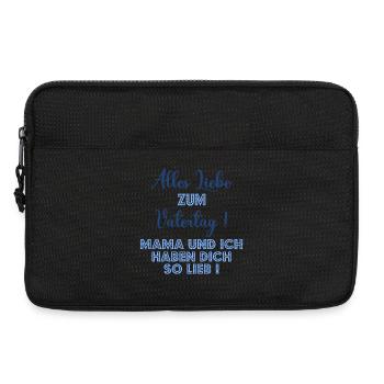 Erster Vatertag - Papa Mama Baby - Laptoptasche 13" - Schwarz - Vorne