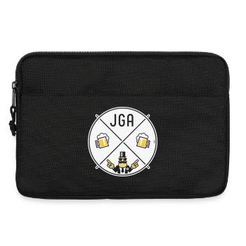 JGA Bräutigam Handzeichen Bier Kreis Symbol NEG 3C - Laptoptasche 13" - Schwarz - Vorne