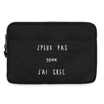J'peux Pas J'ai Grec Blanc - Sacoche pour ordinateur portable 13 pouces - noir - Devant