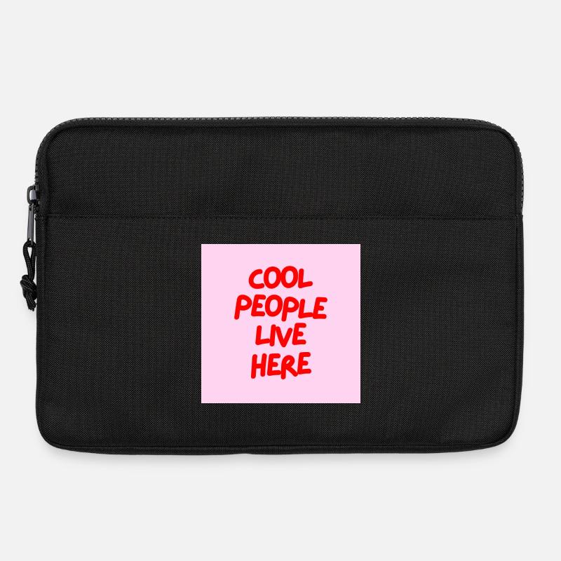 Minimalist COOL PEOPLE LIVE HERE Graphic Tee Desgn - Laptop bag 13" - black
