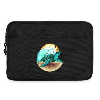 Sea Turtle, Ocean Wave and Frigate Birds - Laptop bag 13" - black - Front