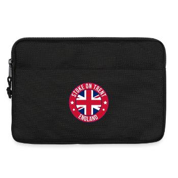 Stoke on Trent England Round Flag Badge - Laptop bag 13" - black - Front