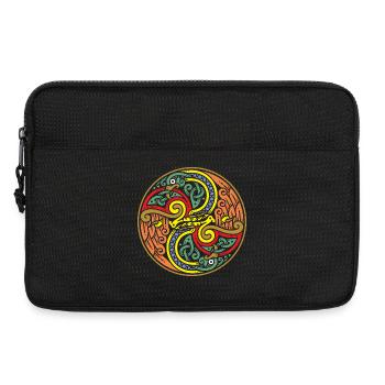 Mandala du Nœud Serpent Circulaire - Sacoche pour ordinateur portable 13 pouces - noir - Devant