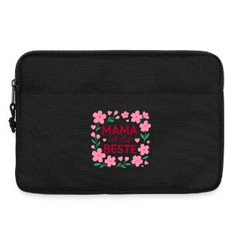 Mama ist die Beste – Blumenrahmen - Laptoptasche 13" - Schwarz - Vorne