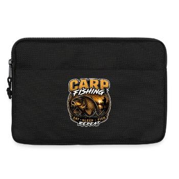 Carp Fishing – Eat Sleep Fish Repeat Design - Laptop bag 13" - black - Front
