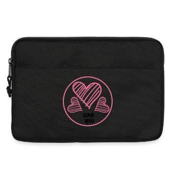 Herzen in Pink Love you Geschenk - Laptoptasche 13" - Schwarz - Vorne