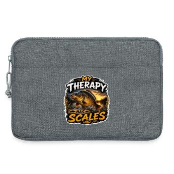 My Therapy Has Scales Carp Fishing - Laptop bag 13" - heather grey - Front