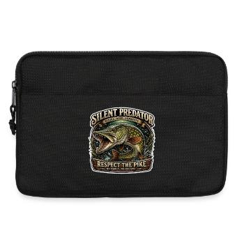 Silent Predator – Respectez le design de pêche au brochet - Sacoche pour ordinateur portable 13 pouces - noir - Devant