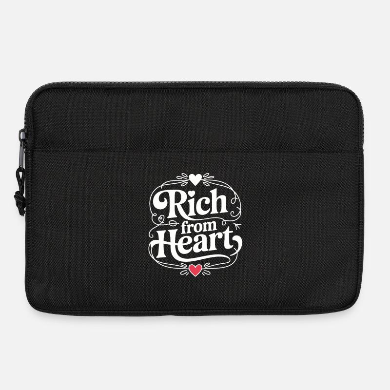Rich from Heart – schöner Schriftzug - Laptoptasche 13" - Schwarz