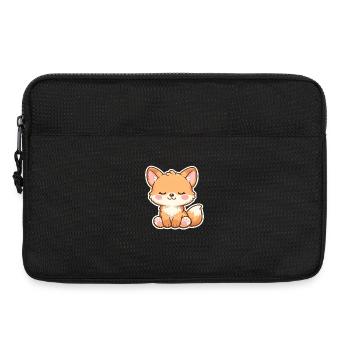 Süßes Baby-Fuchs schlafend im Kawaii-Stil - Laptoptasche 13" - Schwarz - Vorne