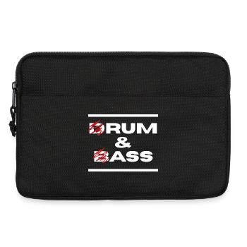 Drum & Bass / Rum & Ass (Weiße Buchstaben) - Laptoptasche 13" - Schwarz - Vorne