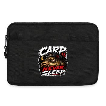 Funny Carp Fishing Shirt / mug – Carp Never Sleep - Laptop bag 13" - black - Front