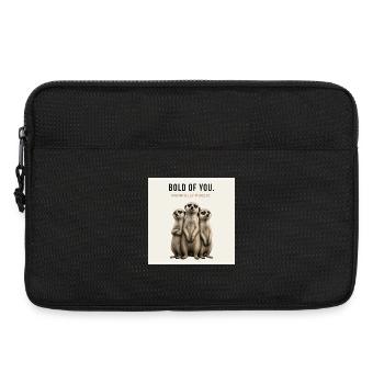 BOLD OF YOU Funny Meerkat Design - Laptop bag 13" - black - Front