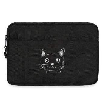 Cat Face Sketch - Laptop bag 13" - black - Front