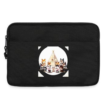 Tierische Lagerfeuer Runde - Laptoptasche 13" - Schwarz - Vorne