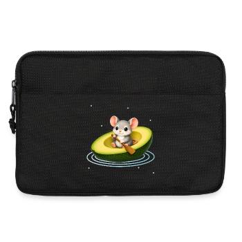 Souris mignonne dans un motif animal Kawaii à l’avocat - Sacoche pour ordinateur portable 13 pouces - noir - Devant
