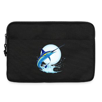 Blue Marlin Swordfish Jumping out of ocean - Laptop bag 13" - black - Front