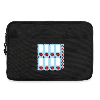 DIY Schulaufkleber Marienkäfer - blau - 16 er Set - Laptoptasche 13" - Schwarz - Vorne