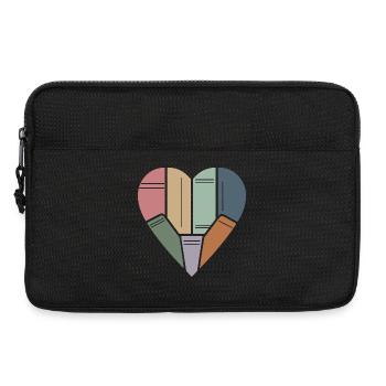 Livres dans le cœur de Book Friend - Sacoche pour ordinateur portable 13 pouces - noir - Devant