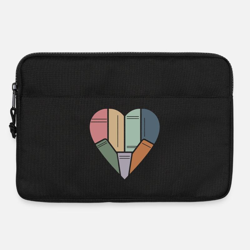 Buchfreundin Bücher im Herzen - Laptoptasche 13" - Schwarz
