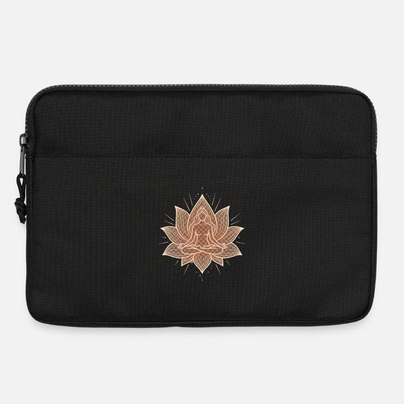 Zen-Lotus Meditationsblüte - Laptoptasche 13" - Schwarz