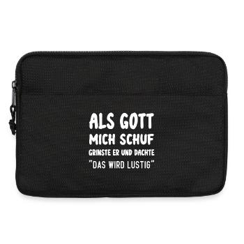 Als Gott Mich Schuf Das Wird Lustig - Laptoptasche 13" - Schwarz - Vorne