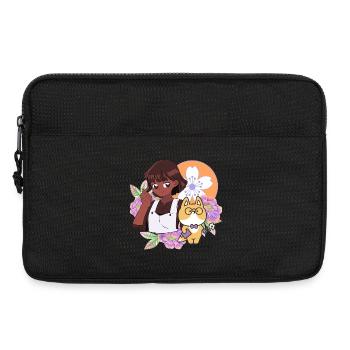 Signe cœur de doigt & renard mignon avec main prothétique - Sacoche pour ordinateur portable 13 pouces - noir - Devant