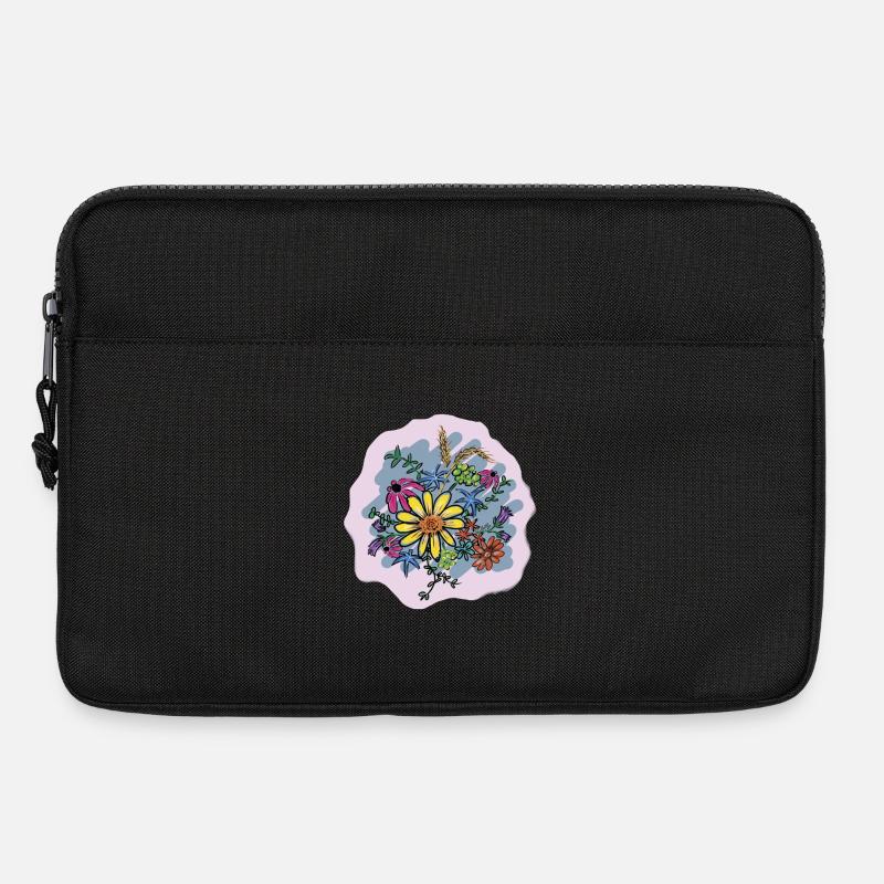 Buntes Blumenbouquet Illustration - Laptoptasche 13" - Schwarz