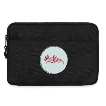 Pink Axolotl Skeleton Illustration - Laptop bag 13" - black - Front