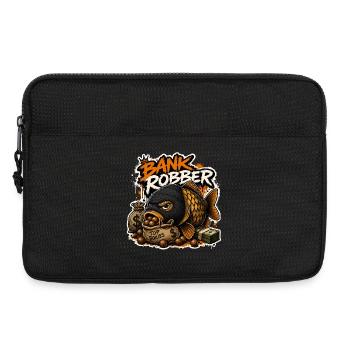Bankräuber – lustiges Karpfenangel-Design - Laptoptasche 13" - Schwarz - Vorne