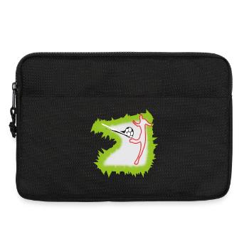 Kickschuss Fußballer Stürmer - Laptoptasche 13" - Schwarz - Vorne