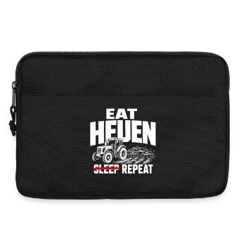 Traktor im Feld – Essen Schlafen Heuen Wiederholen - Laptoptasche 13" - Schwarz - Vorne