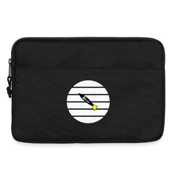 Krypto Rakete im Streifenkreis - Laptoptasche 13" - Schwarz - Vorne