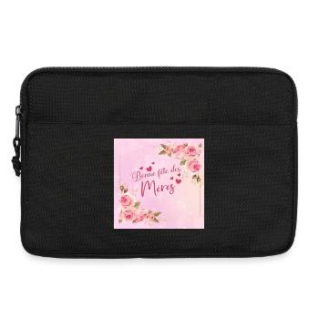 Bonne fête des Mères Roses Rosées - Sacoche pour ordinateur portable 13 pouces - noir - Devant
