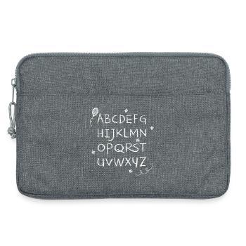 ABC chalk writing white stars & balloon - Laptop bag 13" - heather grey - Front