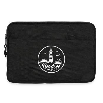 Nordsee Leuchtturm Strand Küsten Liebe - Laptoptasche 13" - Schwarz - Vorne